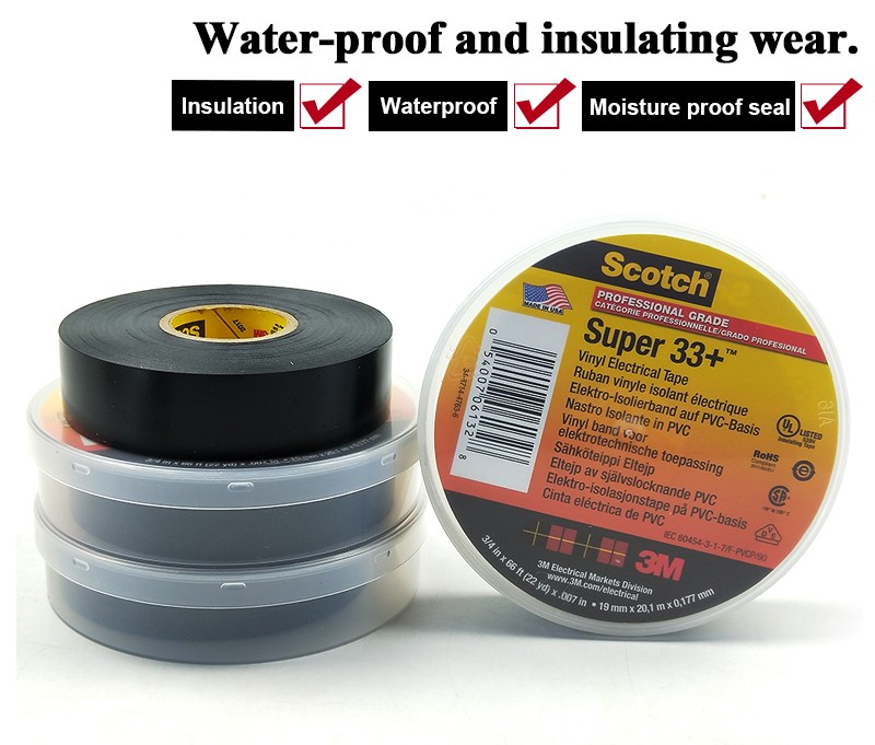 Original 3M Scotch Super 33+ PVC Electrical Insulation Vinyl Adhesive Tape