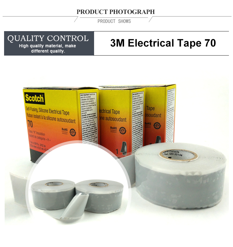 Scotch® Self-Fusing Silicone Rubber Electrical Tape 70