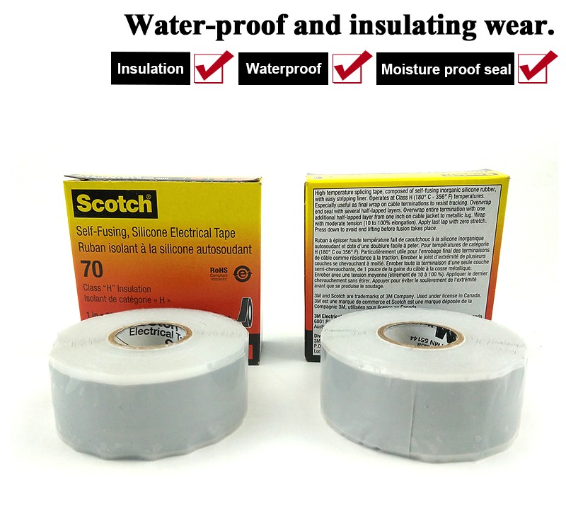 Scotch® Self-Fusing Silicone Rubber Electrical Tape 70