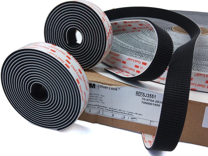 10Pc Dual Lock Tape SJ3550 Black Reclosable Fastener Indoor/Outdoor UV Resistant 