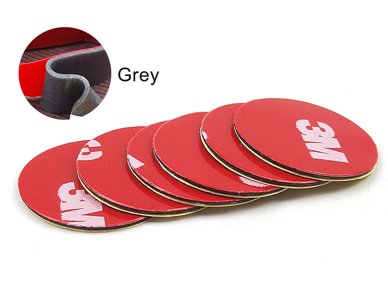 20mm Circle Die Cut Pressure Sensitive Acrylic Foam Tape 3M 4229P, Gray Color, Red Printed Liner With 3M Logo.