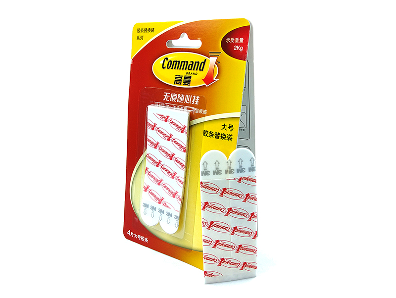 Packing Large Size 3M Command Resistant Refill Double Sided Tape Strips Damage-Free Hanging Strips 4pcs/pack