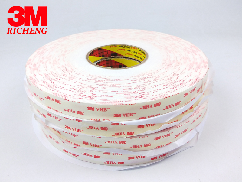 Die Cut 3M VHB 4952 Double Sided Acrylic wig tape low surface energy adhesive on a firm foam