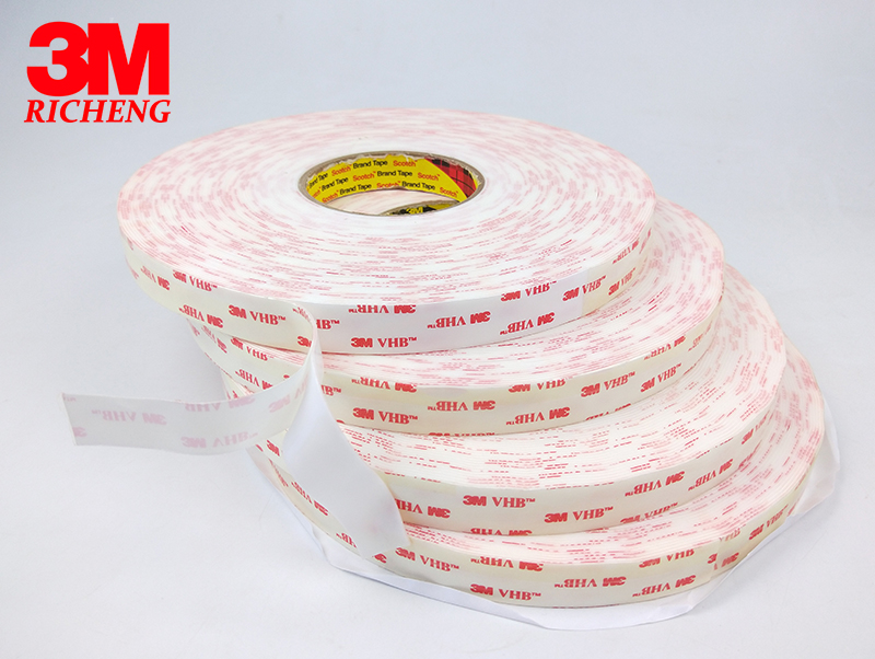 Die Cut 3M VHB 4952 Double Sided Acrylic wig tape low surface energy adhesive on a firm foam