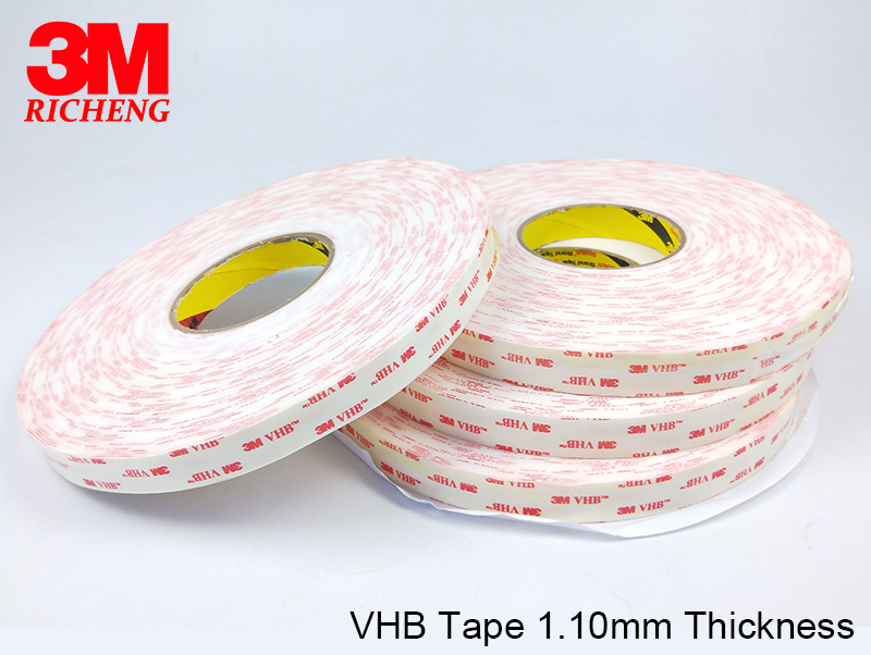 Die Cut 3M VHB 4952 Double Sided Acrylic wig tape low surface energy adhesive on a firm foam