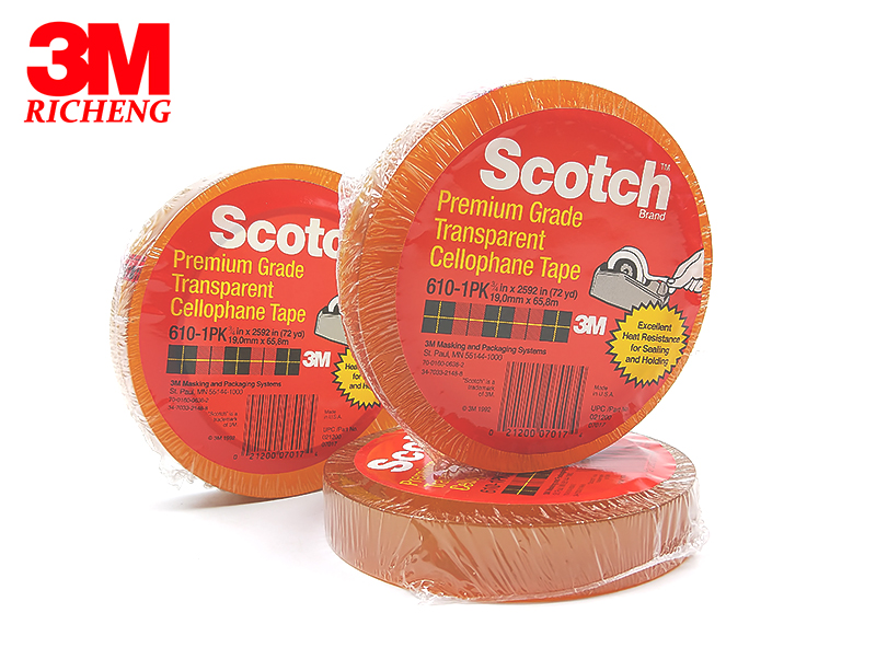 3M Scotch 610 Clear Heat Resistant Box Sealing Tape - 1 1/2 in Width x 72  yd Length - 2.3 mil Thick - 07018