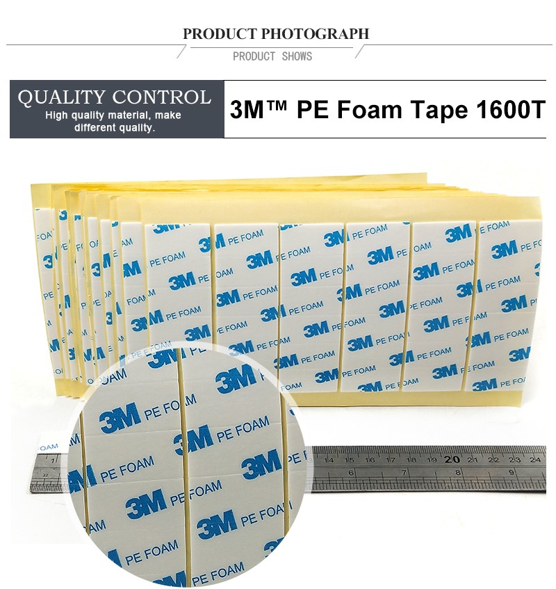 Professional Die Cutting 3M 1600T Waterproof Car Double-Sided Self Adhesive Pe Foam Tape Any size 3m double-sided tape for water