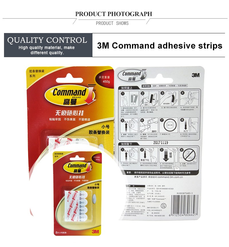 Small size Replacement Poster 3M Double-sided tape command Refill Strips l