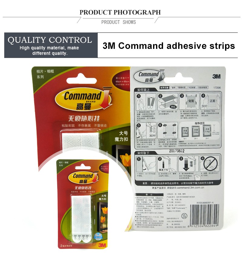 Large size Command Damage-free Large Picture hanging Strips 2 sets/pack Command Picture