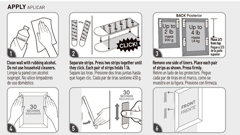 Small size 3M Command Picture Hanging Strips Command Damage-Free Magic Strip Command Inter Locking Faster