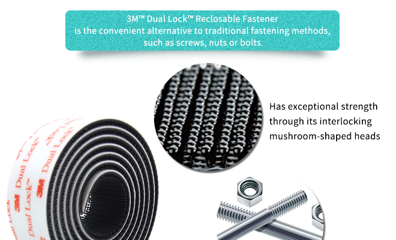 Custom Die Cut 1in*2in 3M SJ3551 Dual Lock Reclosable Fastener