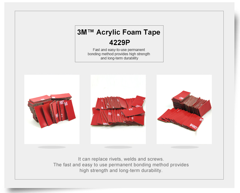 Size 15mm*30mm High Sticky Auto Foam Tape 3M 4229P Auto Two Face Acrylic Adhesive Foam Tape