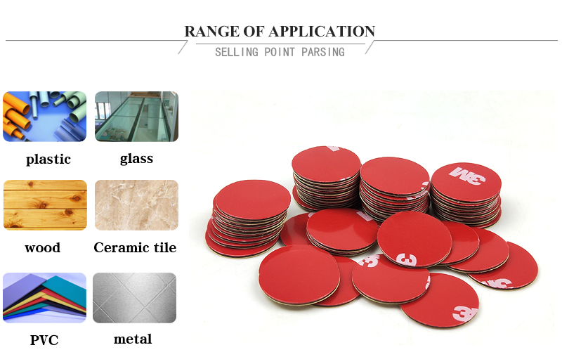 20mm circle die cut Pressure Sensitive Acrylic Foam Tape 3M 4229P, Gray Color, Red Printed Liner With 3M Logo,20Pcs/Lot