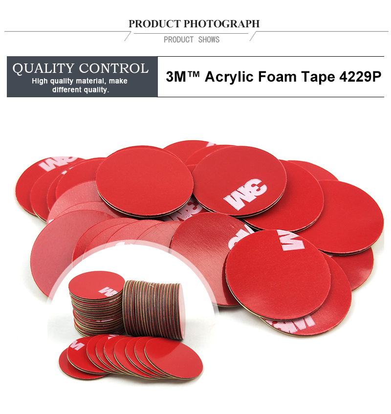 23mm circle die cut Gray 3M 4229P thickness 0.8mm Double Sided Acrylic Foam Tape,20Pcs/Lot