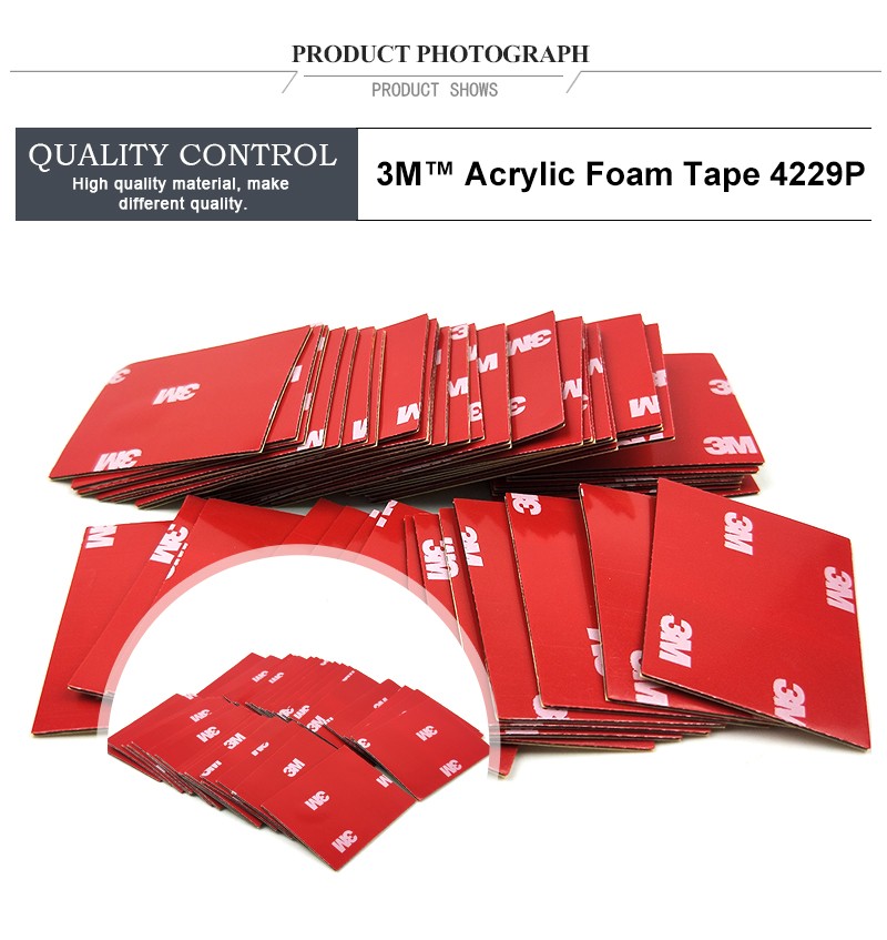 Size 38mm*50mm 3M 4229P Thickness 0.8mm Auto Two Face Acrylic Adhesive Foam Tape/high Sticky Auto Foam Tape.