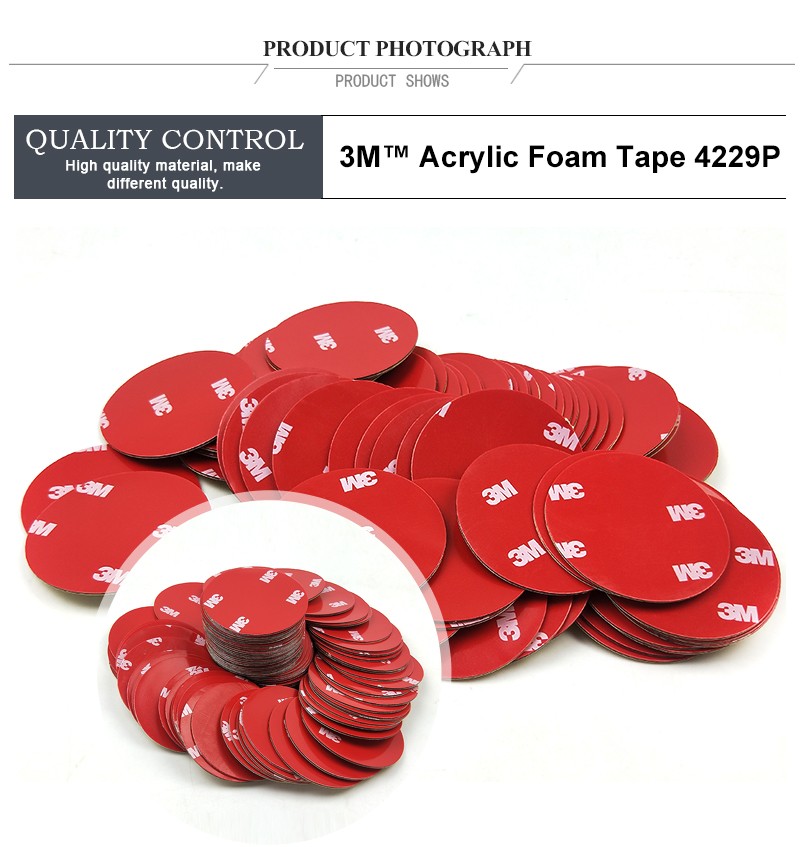 50MM size Grey Round 3M original 4229P Thickness 0.8mm Acrylic Foam Double Sided Adhesive Tape,automotive 3M tape
