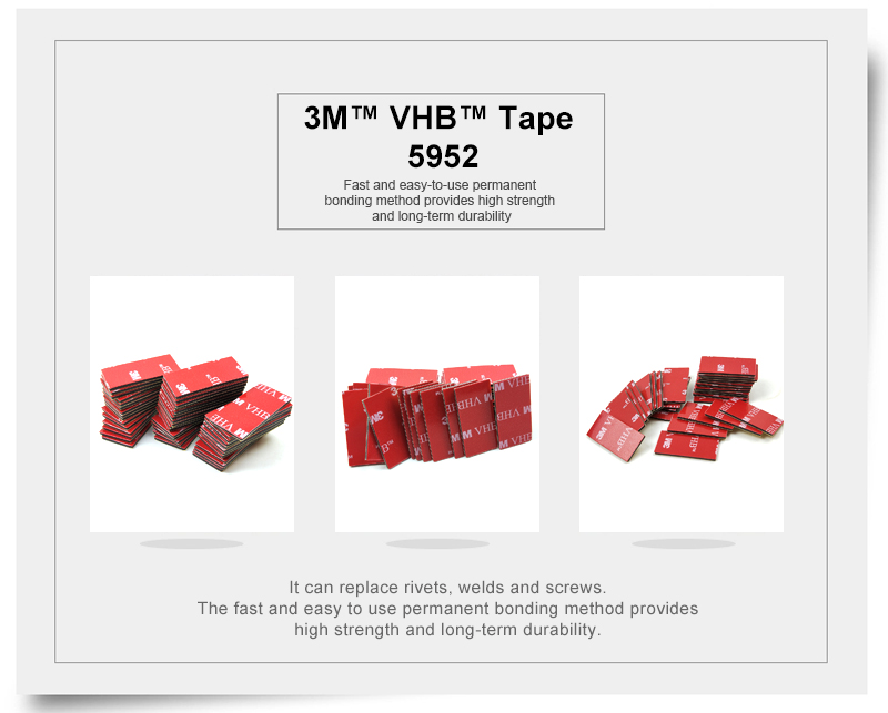 3M VHB 5952 Heavy Duty Double Sided Adhesive Acrylic Foam Tape Good For Car Camcorder DVR Holder/15mm*30mm