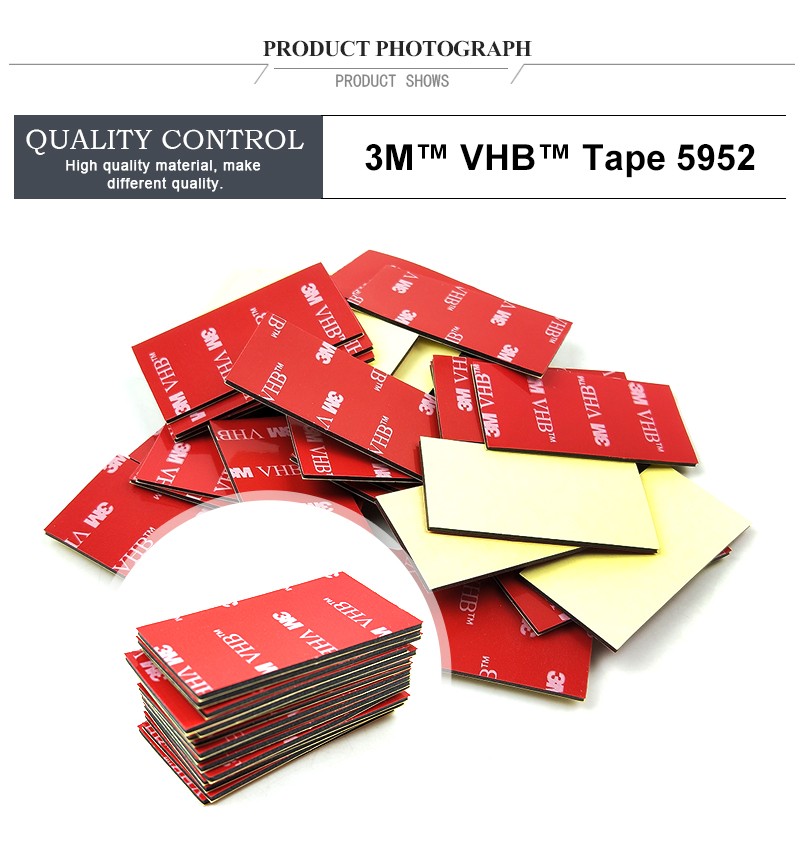 Size 25mm*50mm 3M VHB 5952 Heavy Duty Double Sided Adhesive Acrylic Foam Tape Good For Car Camcorder DVR Holder.