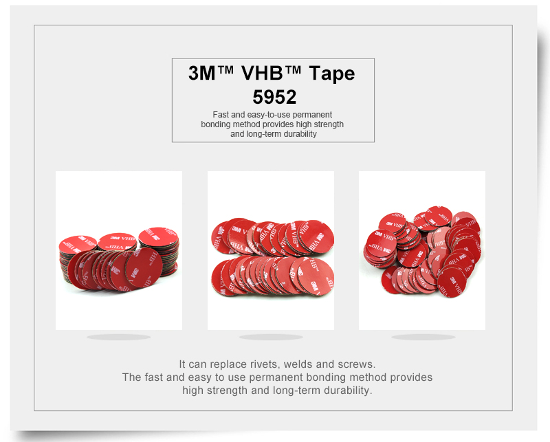3M 5952 VHB 28mm size Tape acrylic adhesive glue,Foam Adhesive 3M Acrylic Foam Tape 28mm Round 5952, Dark Gray thickness 1.1mm.