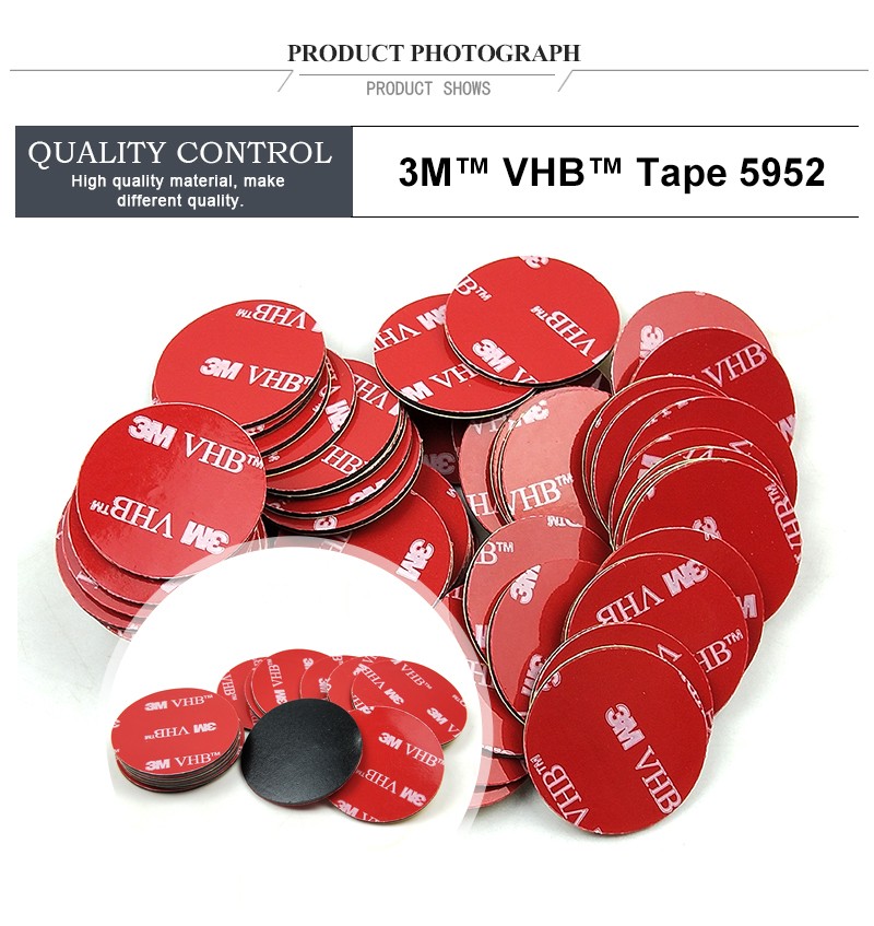 3M 5952 VHB 28mm size Tape acrylic adhesive glue,Foam Adhesive 3M Acrylic Foam Tape 28mm Round 5952, Dark Gray thickness 1.1mm.