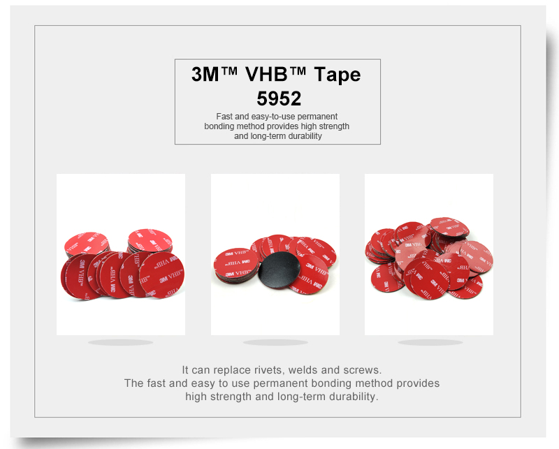 3M VHB 5952 38mm size Heavy Duty Double Sided Adhesive Acrylic Foam Tape Good For Car Camcorder DVR Holder/38mm Round