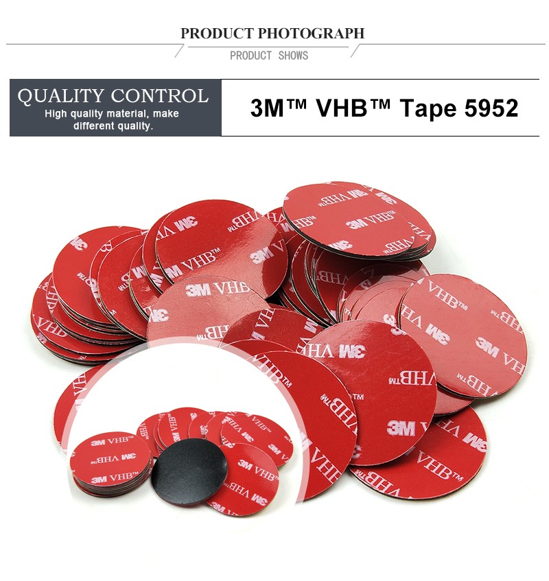 3M VHB 5952 38mm size Heavy Duty Double Sided Adhesive Acrylic Foam Tape Good For Car Camcorder DVR Holder/38mm Round