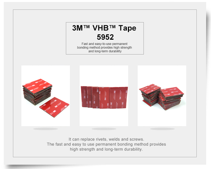 3M VHB Tape Size 38mm*50mm acrylic,Foam Adhesive 3M Acrylic Foam Tape,VHB 3M brand 5952 tape can sticky to Glass