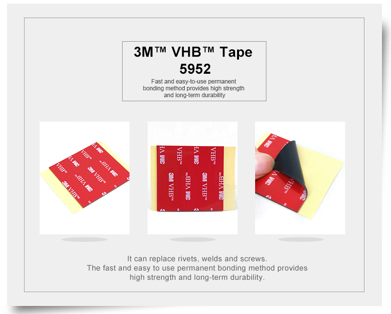 5cm * 5cm/50mm * 50mm size 3M VHB double sided tape 3M 5952 acrylic foam tape Black high adhesive high sticky 3M tape