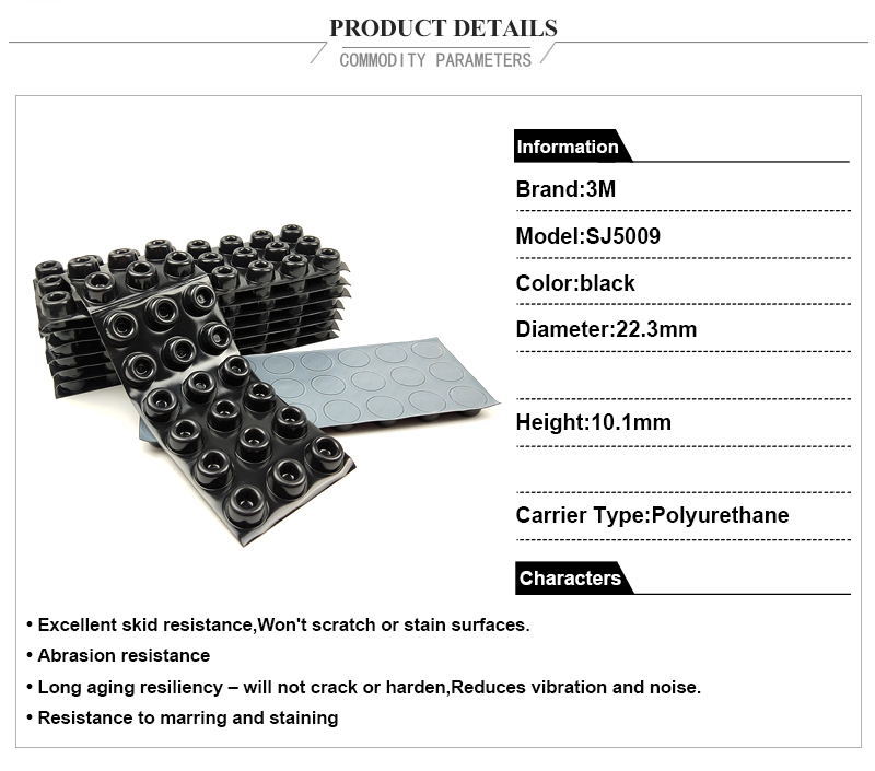 3m protective products SJ5009 /skid and Abrasion resistance dots/black color/W22.3mm*H10.1mm