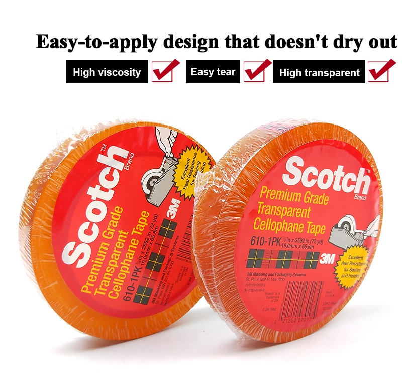 Scotch® Light Duty Packaging Tape 610 Heat Resistant