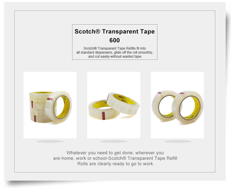 Scotch® Light Duty Packaging Tape 600 High Clarity