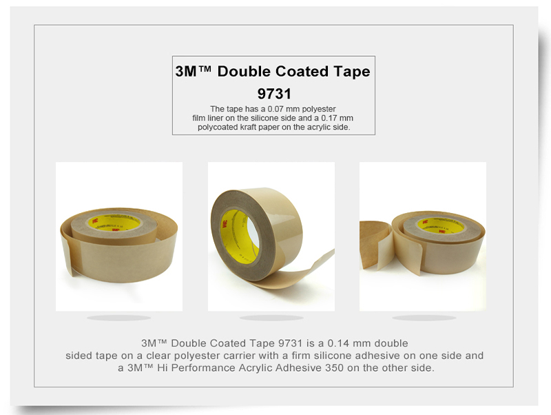 size 10mm*33m  3M 9731 One Side Silicone Double Sided Adhesive Tape Apply To Gasketing/Filters/ Silicone Foams And Rubber