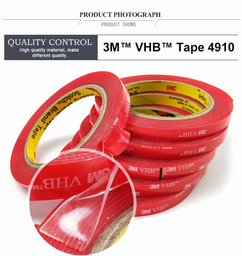 3m vhb 4910 two faced acrylic foam tape clear