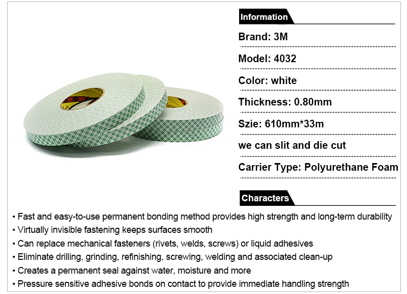 3M 4032 double side foam tape Richeng stock