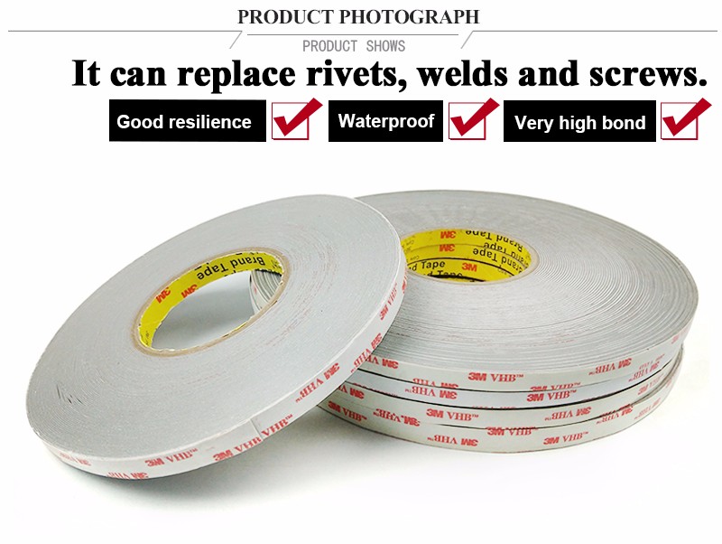 3M VHB 2019 hot sell 4956heat resistant double sided tape