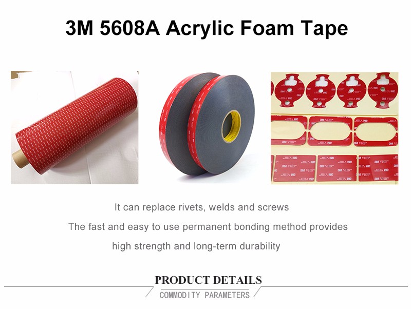 Stock 3M VHB 5608A double sided body tape adhesive waterproof and uv resistance tape
