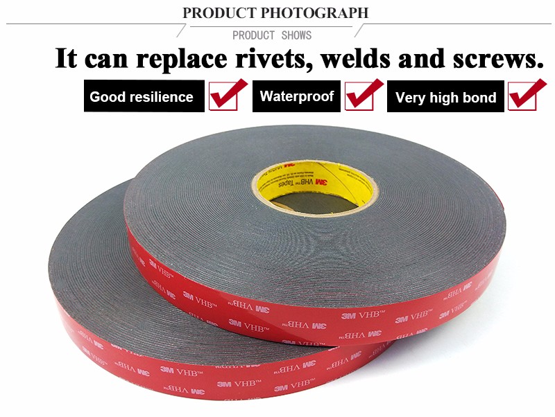 Stock 3M VHB 5608A double sided body tape adhesive waterproof and uv resistance tape