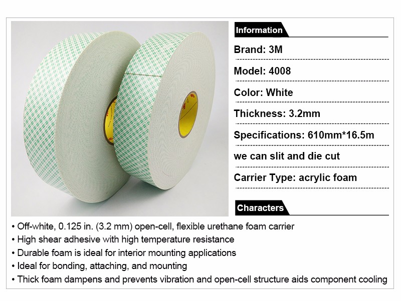 3M 4008  double side foam tape die cutting tape