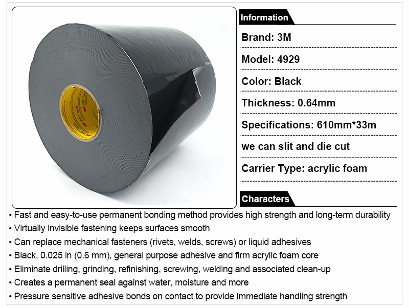 Double sided tape hook 3M 4929  foam tape