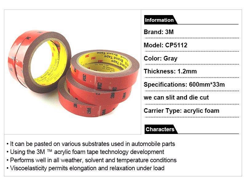 3M 100% CP5112 double sided strong adhesive tape