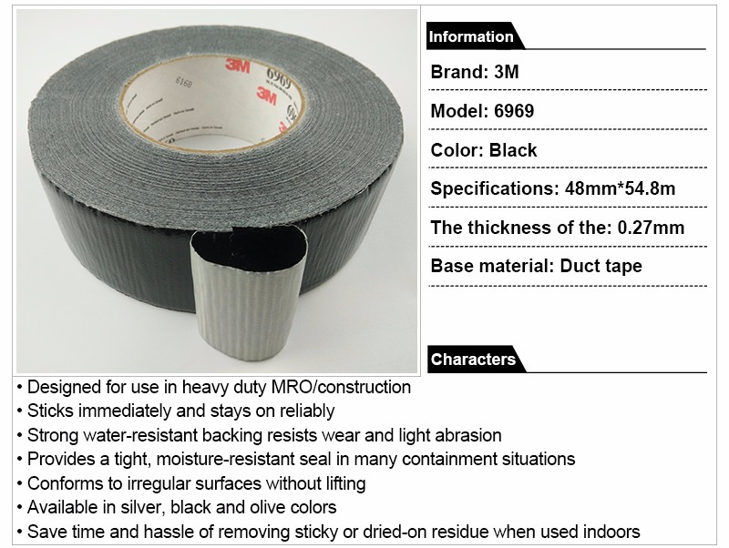 3M Tape TB6969 adhesive duct tape ,we can slit and dit cut