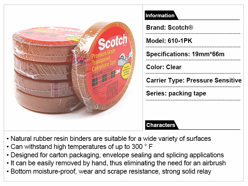 3M scotch tape 610-1PK  19MM*66M Heat Resistant