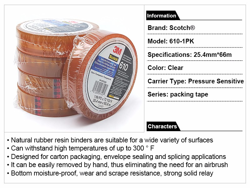 scotch tape 610-1PK Transparent Film Tape for High Temperature Applications