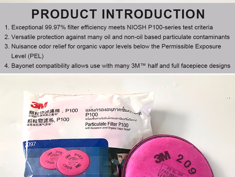 3M™ Particulate Filter 2097/07184(AAD), P100, with Nuisance Level Organic Vapor Relief 100 EA/Case