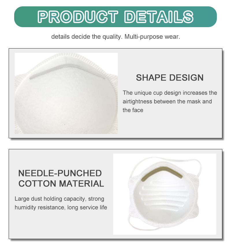 China Mask Manufacturer KD8010  Kn95 Face Mask Disposable Earloop Cup type protective mask